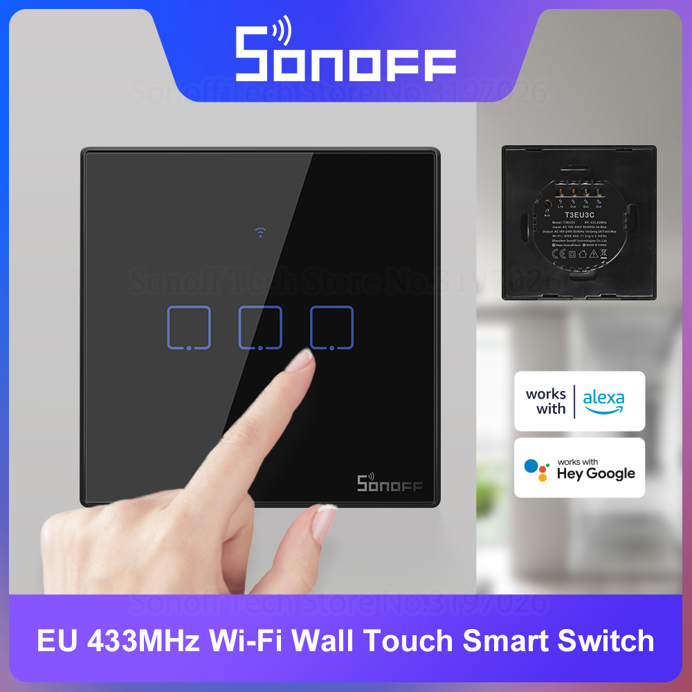 Sonoff Basic - SONOFF-Interruptor táctil de pared inteligente T3EU,