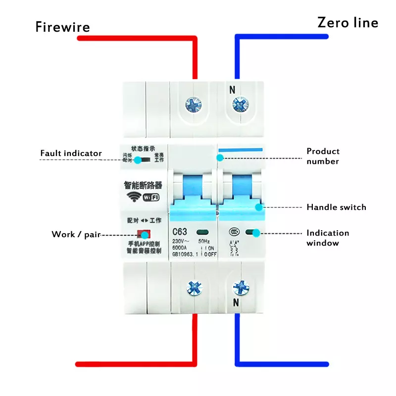 Tuya Smart - Interruptor de Circuito Inteligente de 4